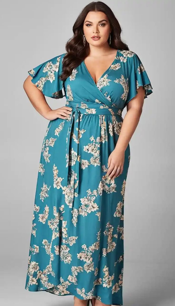 Floral Wrap Midi Dress