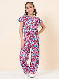 Girls Floral Jumpsuit